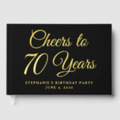Elegant Black Foil Cheers to 70 Years Gastenboek (Voorkant)