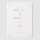 Elegant Black Geometric Borders Vellum Uitnodigingen (Voorkant)