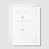 Elegant Black Geometric Borders Vellum Uitnodigingen (Offset)