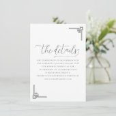 Elegant Black Geometric Details Informatiekaartje (Staand voorkant)