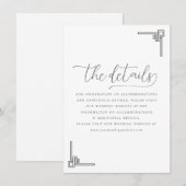 Elegant Black Geometric Details Informatiekaartje (Voorkant / Achterkant)