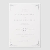 Elegant Black Geometric Wedding Invitation Vellum Uitnodigingen (Voorkant)