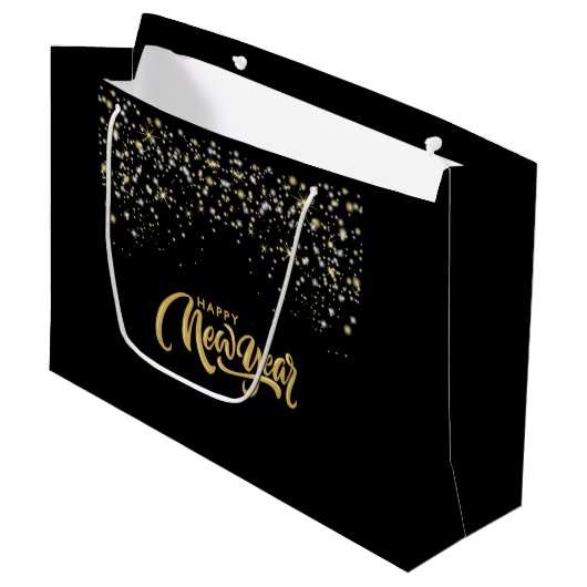 Elegant Black Gift Bag Groot Cadeauzakje (Voorkant Gekanteld)