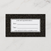 Elegant Black Glitter Appointment Visitekaartjes Afsprakenkaartje (Achterkant)