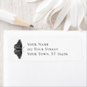 Elegant Black Glitter Butterfly Retouradres Etiket (Insitu)