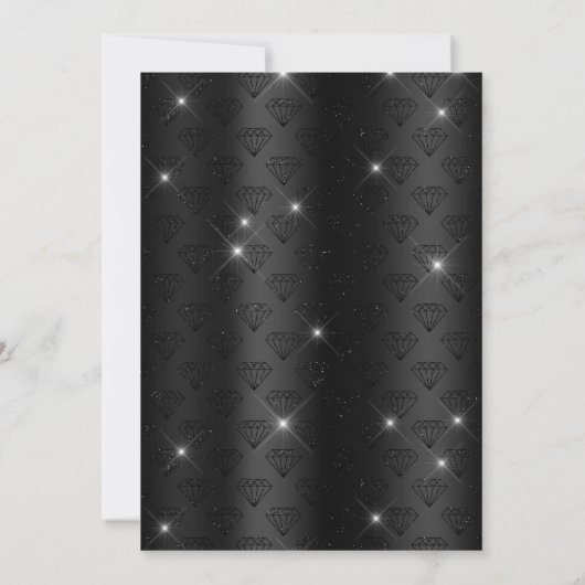 Elegant Black Glitter Diamond Photo Save Date Save The Date (Achterkant)