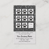 Elegant Black Glitter Dog Grooming Loyalty Kaart Visitekaartje (Voorkant)