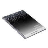 Elegant Black Glitter Editable Notitieboek (Rechterzijde)