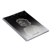 Elegant Black Glitter Editable  Notitieboek (Rechterzijde)