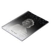 Elegant Black Glitter Editable  Notitieboek (Linkerzijde)