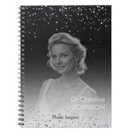 Elegant Black Glitter Editable  Notitieboek