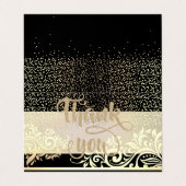 Elegant Black, Glitter Gold Confetti Hartelijk dan Visitekaartje (Buitenkant ongevouwen)