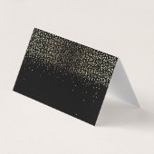 Elegant Black, Glitter Gold Confetti Hartelijk dan Visitekaartje (Achterkant)