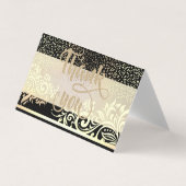 Elegant Black, Glitter Gold Confetti Hartelijk dan Visitekaartje (Voorkant)