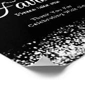 Elegant Black Glitter Silver Wedding Favor Sign Poster (Hoek)