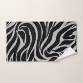 Elegant Black Glitter Silver Zebra Animal Print Bad Handdoek (Handdoek)