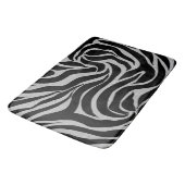 Elegant Black Glitter Silver Zebra Animal Print Badmat (Gekanteld)