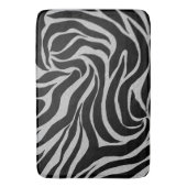 Elegant Black Glitter Silver Zebra Animal Print Badmat (Voorkant Verticaal)