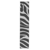 Elegant Black Glitter Silver Zebra Animal Print Medium Tafelloper (Voorkant)