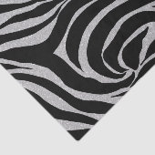Elegant Black Glitter Silver Zebra Animal Print Tissuepapier (Detail)