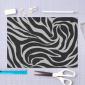 Elegant Black Glitter Silver Zebra Animal Print Tissuepapier (Craft)