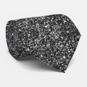 Elegant Black Glitter Stropdas (Opgerold)