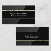 Elegant Black Gloss | Goudstrim Visitekaartje (Voorkant / Achterkant)