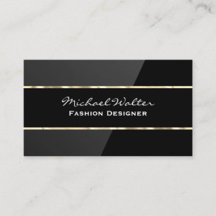 Elegant Black Gloss Goudstrim Visitekaartje