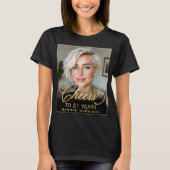 Elegant Black & Gold 21st Birthday Party Photo T-shirt (Voorkant)