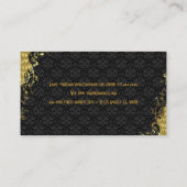 Elegant Black & Gold 2  Floral Damaskers Visitekaartje (Achterkant)