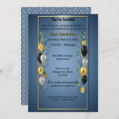 Elegant Black Gold 30th Birthday Party Invitation Kaart (Voorkant / Achterkant)