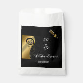 Elegant Black Gold 50 en Fabulous Birthday Bedankzakje (Voorkant)