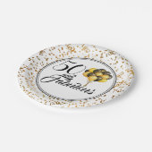 Elegant Black Gold 50 en Fabulous Birthday Papieren Bordje (Gekanteld)