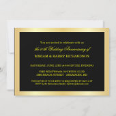 Elegant Black & Gold 50e Jubileum-uitnodigingen Kaart (Achterkant)