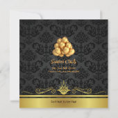 Elegant Black & Gold 50th Birthday Party Invitatio Kaart (Achterkant)