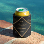 Elegant Black Gold 50th Birthday stijlvol, aangepa Blikjeskoeler<br><div class="desc">Mooie Elegant Black Gold 50th Birthday Stylish Custom Koelbox is geweldig voor de elegante 50th Birthday viering. Personaliseer het.</div>