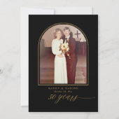 Elegant Black Gold 50th Wedding Anniversary Party Kaart (Achterkant)
