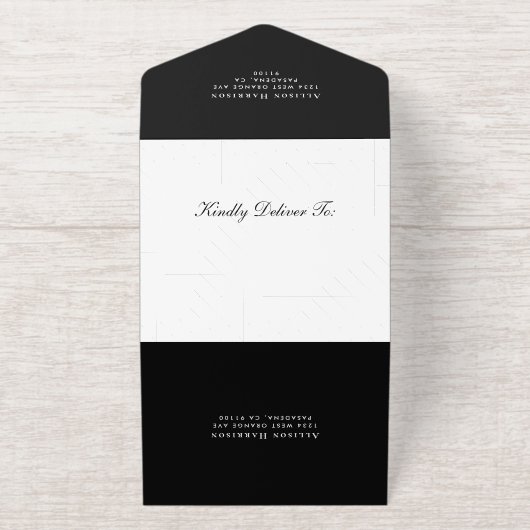 Elegant Black Gold 50th Wedding Jubileum All In One Uitnodiging (Buiten)