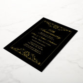 Elegant Black Gold 50th Wedding Jubileum Folie Uitnodiging (Gedraaid)