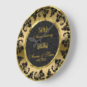 Elegant Black & Gold 50th Wedding Jubileum Grote Klok (Hoek)