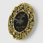 Elegant Black & Gold 50th Wedding Jubileum Grote Klok (Hoek)