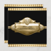 Elegant Black Gold 50th Wedding Jubileum Kaart (Voorkant / Achterkant)