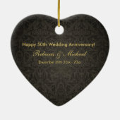 Elegant Black & Gold 50th Wedding Jubileum Keramisch Ornament (Achterkant)