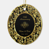 Elegant Black & Gold 50th Wedding Jubileum Keramisch Ornament (Links)