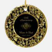 Elegant Black & Gold 50th Wedding Jubileum Keramisch Ornament (Achterkant)