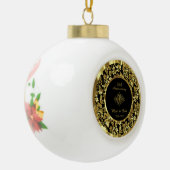 Elegant Black & Gold 50th Wedding Jubileum Keramische Bal Ornament (Links)