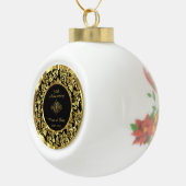 Elegant Black & Gold 50th Wedding Jubileum Keramische Bal Ornament (Rechts)