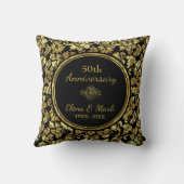 Elegant Black & Gold 50th Wedding Jubileum Kussen (Achterkant)
