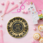 Elegant Black & Gold 50th Wedding Jubileum Papieren Bordje (Feest)