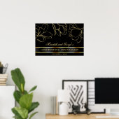 Elegant Black Gold 50th Wedding Jubileum Poster